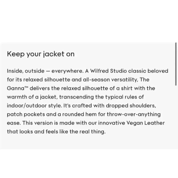 Aritzia Wilfred Ganna vegan brown leather shirt jacket shacket size XXS/XS/S - Picture 8 of 11